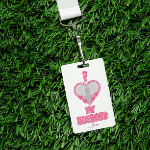 Tarjeta De Identificación Personalizado Amo a mi esposo - Agregar foto y nom
