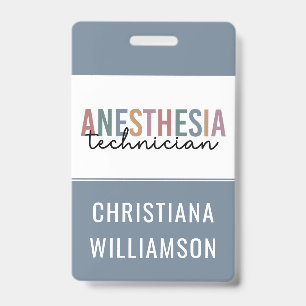 Tarjeta De Identificación Personalizado Anestesia Técnico Retro Anestesia Te