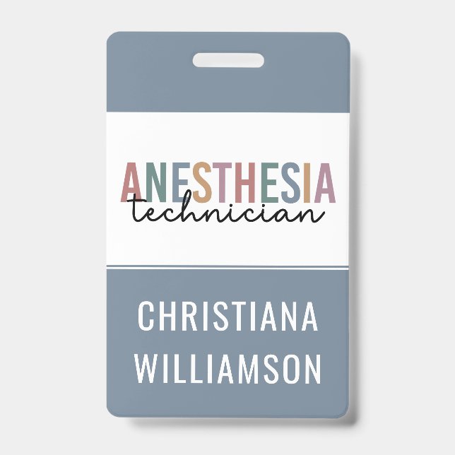 Tarjeta De Identificación Personalizado Anestesia Técnico Retro Anestesia Te (Parte frontal)