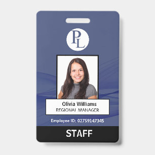Tarjeta De Identificación PERSONALIZADO AZUL Personal vertical Profesional F