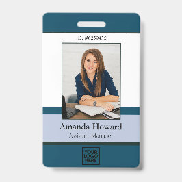 Tarjeta De Identificación Personalizado azul profesional Empresa fotográfica