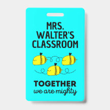 Personalizado Bee Badge Team Spirit Top Teacher Ac