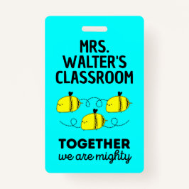 Tarjeta De Identificación Personalizado Bee Badge Team Spirit Top Teacher Ac