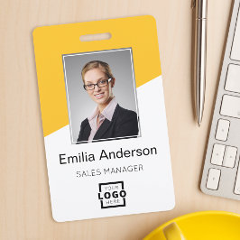Tarjeta De Identificación Personalizado Compañía Logo Código de barras Emple