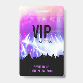 Tarjeta De Identificación Personalizado Concierto VIP Acceso para todos