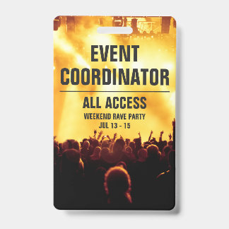 Tarjeta De Identificación Personalizado Coordinador de eventos All Access Co