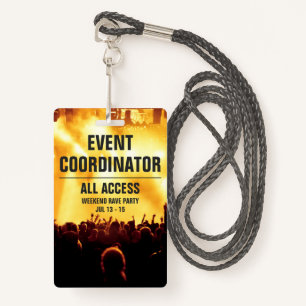 Tarjeta De Identificación Personalizado Coordinador de eventos All Access Co