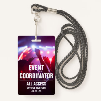 Tarjeta De Identificación Personalizado Coordinador de eventos All Access Co