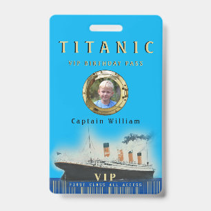 Tarjeta De Identificación PERSONALIZADO de acceso completo VIP Foto Titanic 