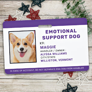 Tarjeta De Identificación Personalizado de apoyo emocional ID de Mascota de 