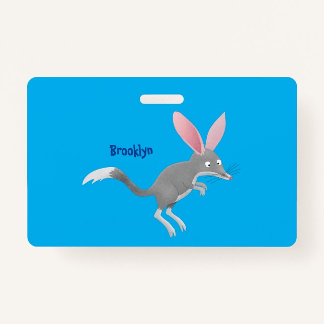 Tarjeta De Identificación Personalizado de bilby australiano feliz (Anverso)