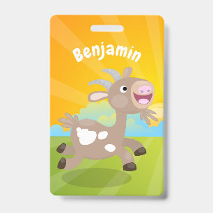 Tarjeta De Identificación Personalizado de cabra alegre