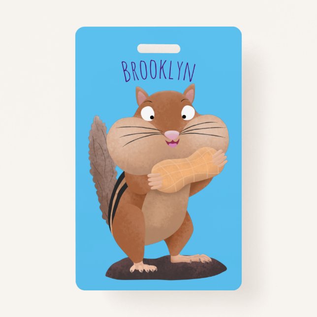 Tarjeta De Identificación Personalizado de chipmunk de grandes mejillas grac (Anverso)