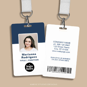 Tarjeta De Identificación Personalizado de código de barras de logotipo corp