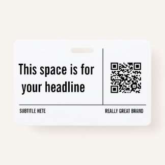 Tarjeta De Identificación Personalizado de código QR Minimalista simple prof
