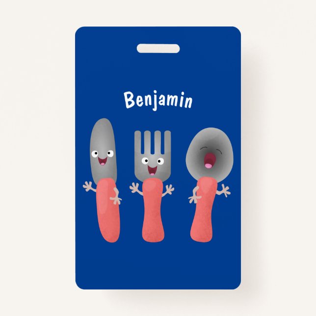 Tarjeta De Identificación Personalizado de cubertería de bifurcación y cucha (Anverso)