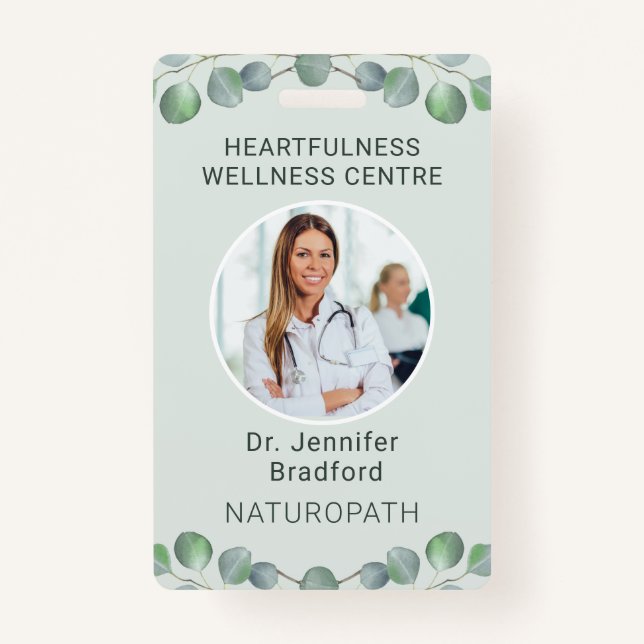 Tarjeta De Identificación Personalizado de estilo Eucalyptus (Anverso)