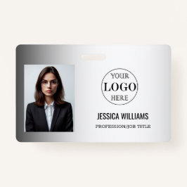 Tarjeta De Identificación Personalizado de fondo gris borroso logotipo comer