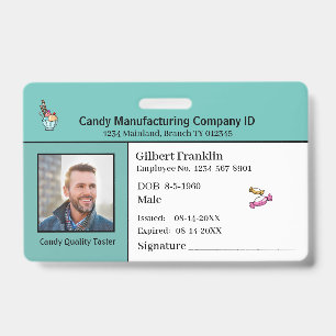 Tarjeta De Identificación PERSONALIZADO de fotografía de empleado con tarje