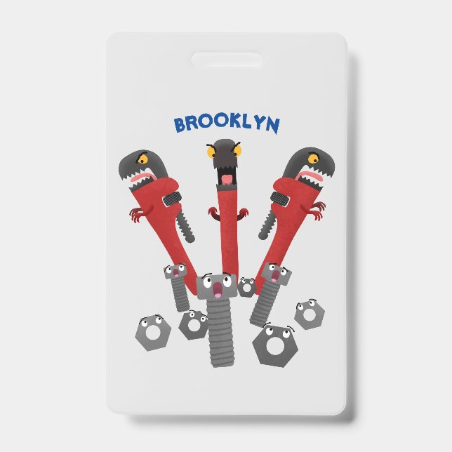 Tarjeta De Identificación Personalizado de humor de herramientas monstruosas (Parte frontal)