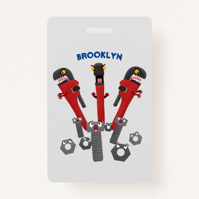 Tarjeta De Identificación Personalizado de humor de herramientas monstruosas (Anverso)