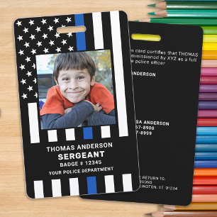 Tarjeta De Identificación Personalizado de identificación de niños policía d