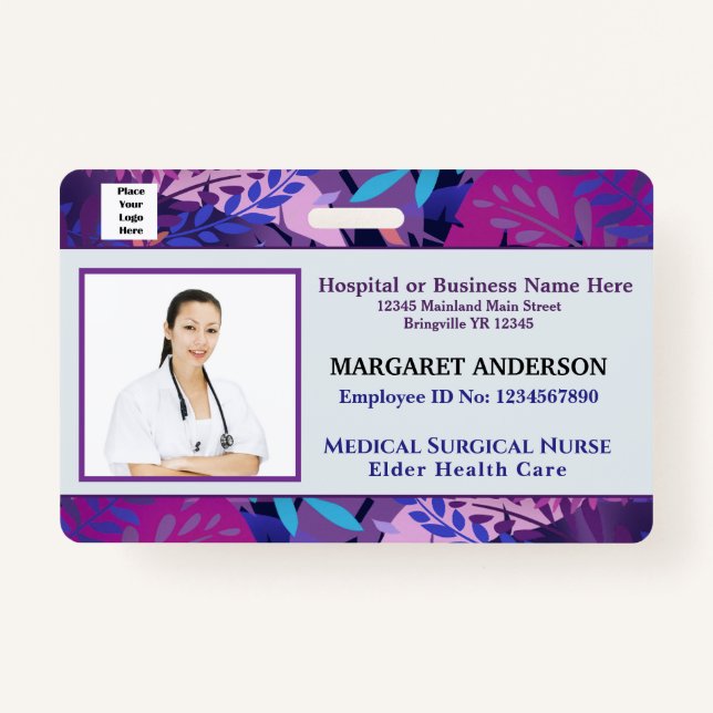 Tarjeta De Identificación Personalizado de identificación del hospital fotog (Anverso)