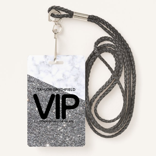 Tarjeta De Identificación personalizado de la placa VIP de moda Purpurina Si (Anverso son cordón)