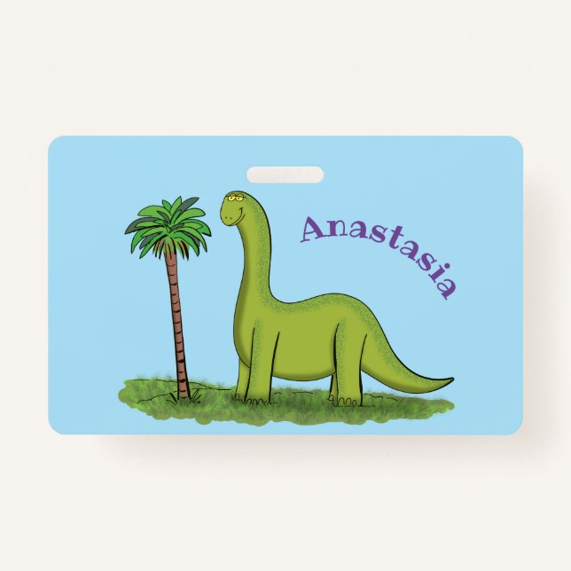 Tarjeta De Identificación Personalizado de los dinosaurios de brontosauro ve (Anverso)