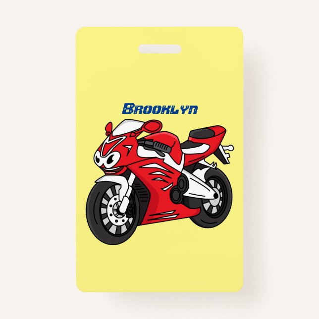 Tarjeta De Identificación Personalizado de motocicleta roja (Anverso)