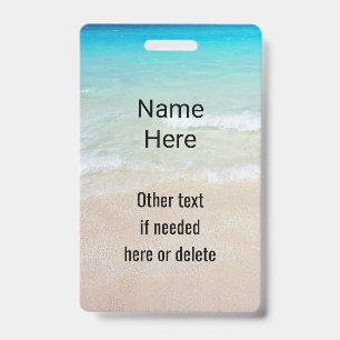 Tarjeta De Identificación Personalizado de Ocean Water Beach