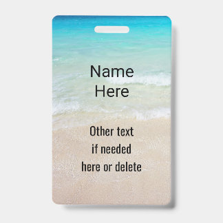 Tarjeta De Identificación Personalizado de Ocean Water Beach