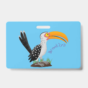 Tarjeta De Identificación Personalizado de pájaro safari de buey amarillo di