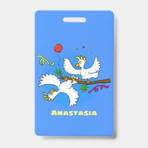 Tarjeta De Identificación Personalizado de pájaros de cacatúa graciosa