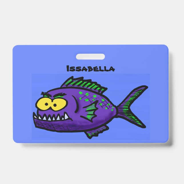 Tarjeta De Identificación Personalizado de pescado piraña (Anverso)