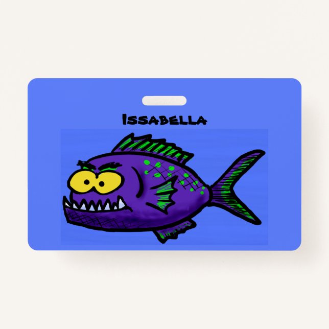 Tarjeta De Identificación Personalizado de pescado piraña (Anverso)