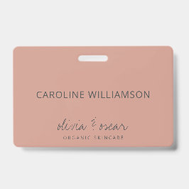 Tarjeta De Identificación Personalizado de Rosa de guiones Minimalista y man