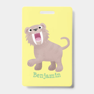 Tarjeta De Identificación Personalizado de Smilodon del tigre dientes de Cut