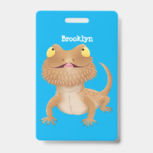 Tarjeta De Identificación Personalizado del lagarto de dragón barbudo