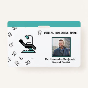 Tarjeta De Identificación Personalizado del logotipo de Dentista de fotograf
