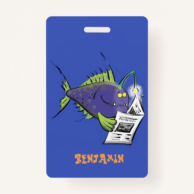 Tarjeta De Identificación Personalizado divertida de pescados y mariscos (Anverso)
