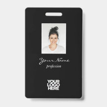 Personalizado Elegant Employee Photo, BarCode, Log