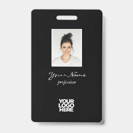 Tarjeta De Identificación Personalizado Elegant Employee Photo, BarCode, Log