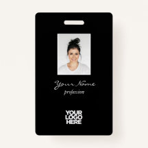 Personalizado Elegant Employee Photo, BarCode, Log