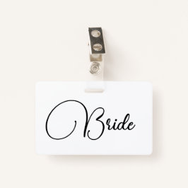 Tarjeta De Identificación Personalizado Elegante Caligrafía Bride Bacheloret