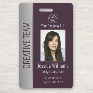 Tarjeta De Identificación Personalizado Empleado Código de barras fotográfic