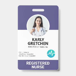 Tarjeta De Identificación Personalizado empleado de hospital moderno foto ID