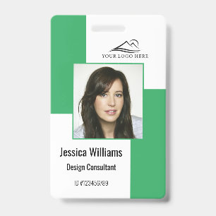 Tarjeta De Identificación Personalizado Empleado Empresarial Moderno Badge G