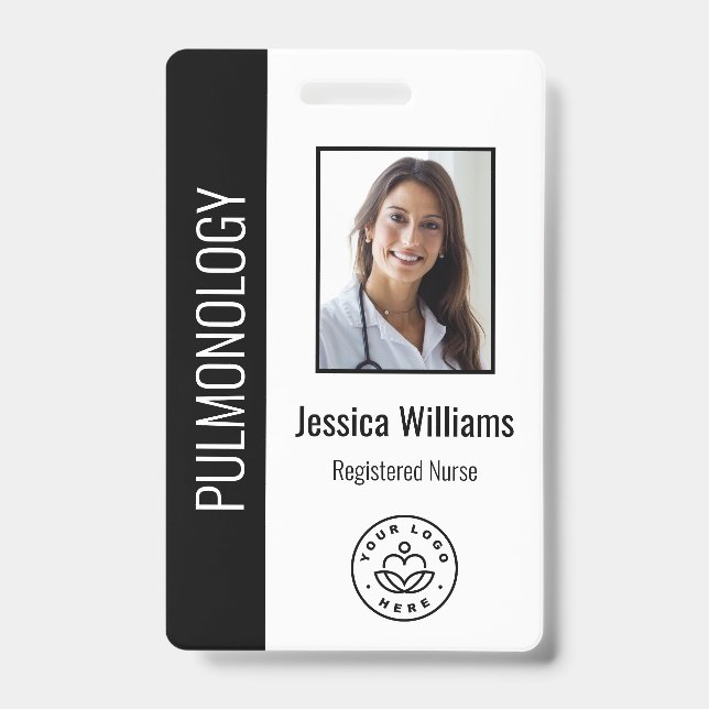 Tarjeta De Identificación Personalizado Empleado foto Blue White Medical ID  (Parte frontal)