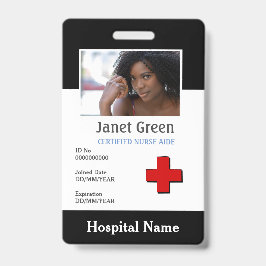 Tarjeta De Identificación Personalizado Empleado Foto Enfermera Médica ID